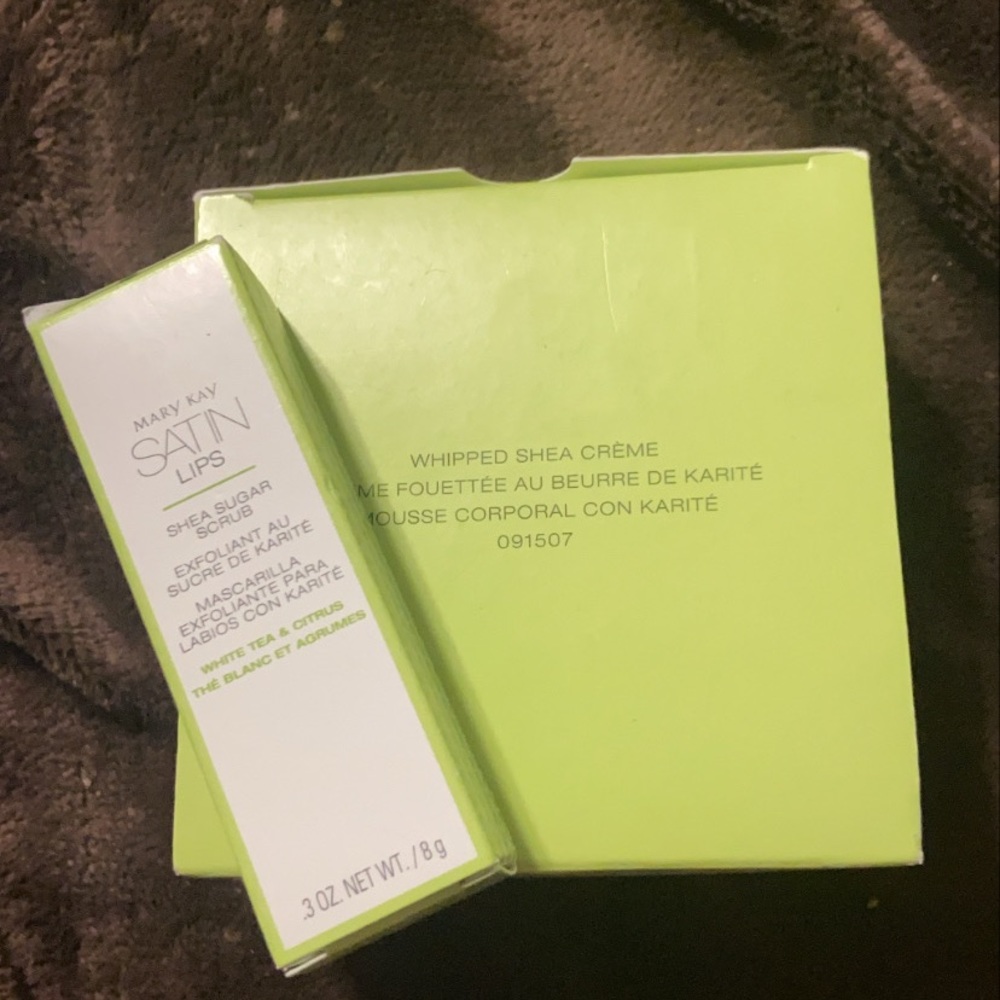 Mary Kay satin body whipped Shea butter crème and satin lip Shea sugar scrub!
